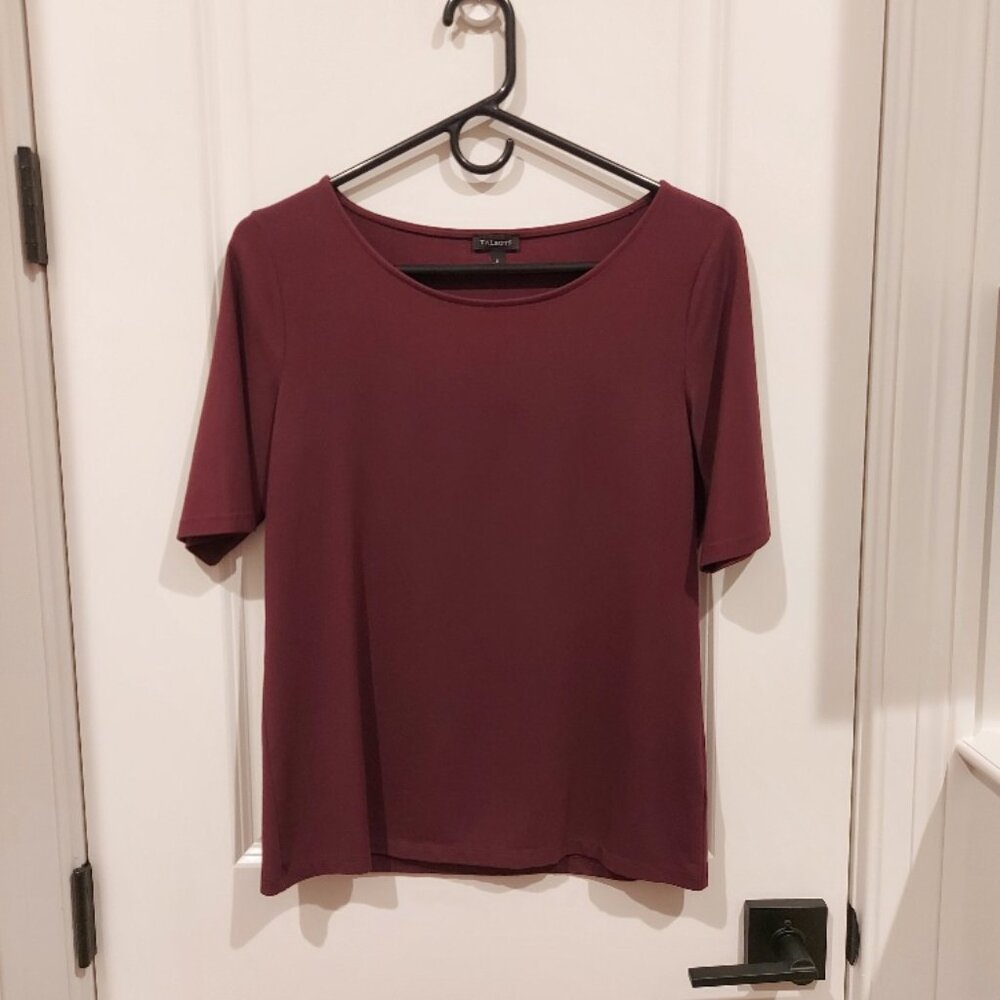 Talbots Scoop-Neck Short Sleeve Top